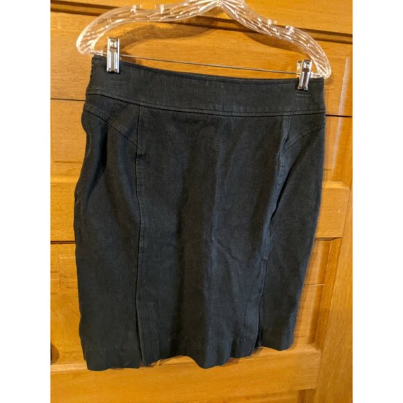 Banana Republic Stretch Black Straight Skirt Size 8 Zippered Slit Womens - Picture 2 of 7